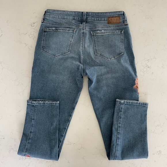 Mavi Jeans Co. ADA Boyfriend M Rise Embroidered Rose Motif M Wash Jeans Sz 27 - Picture 6 of 12